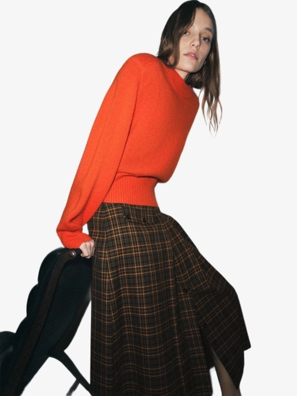 Zara ZW COLLECTION CHECK MIDI SKIRT - Picture 3 of 8